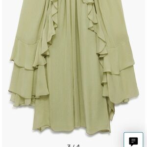 Mango Long Sleeve Dress in Light Olive